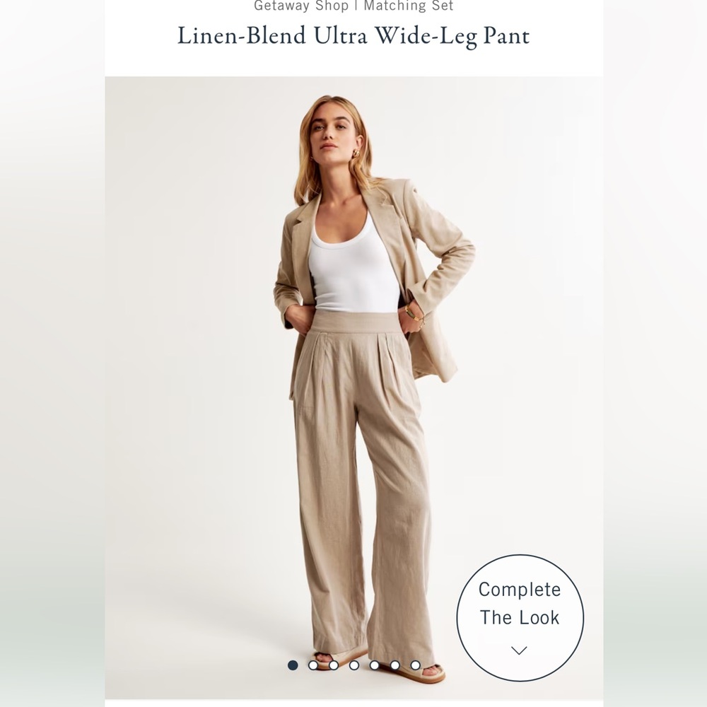 Abercrombie & Fitch Wide Leg Linen Pants